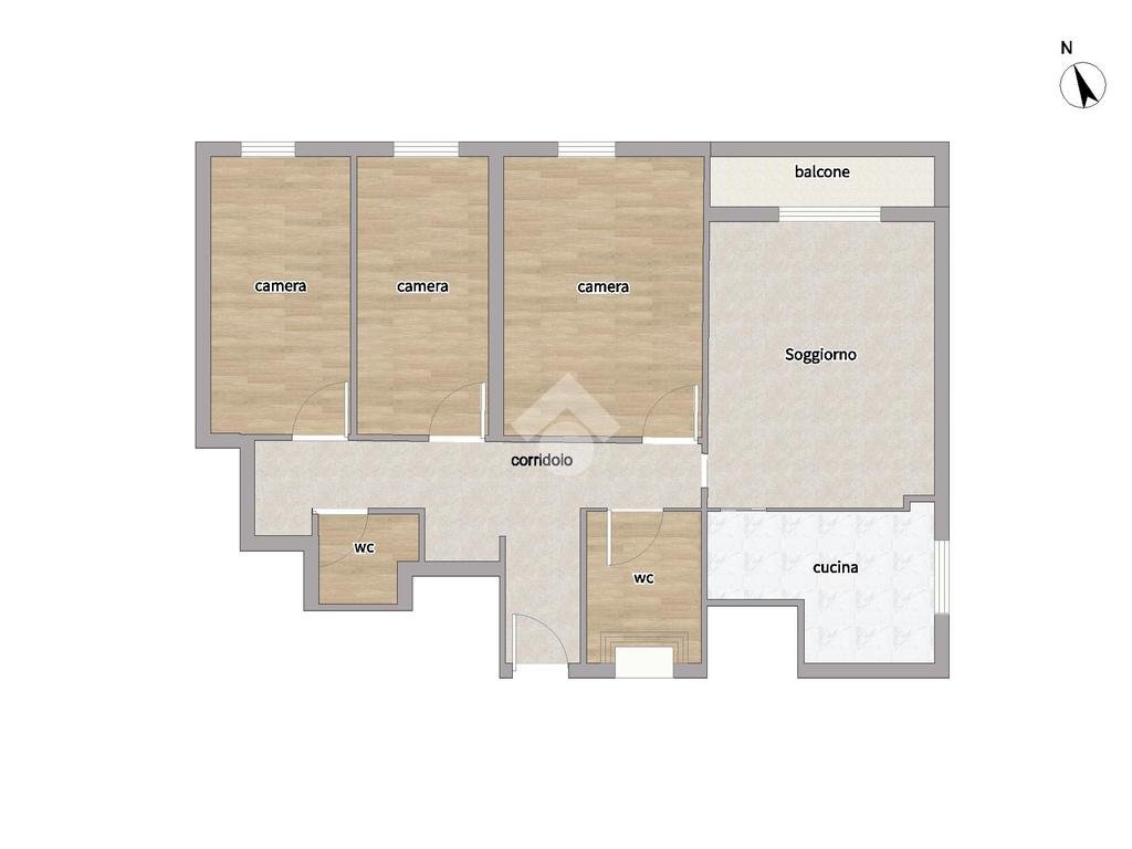 Four-room apartment Via Natta, Milano (neighborhood Gallaratese) - floor plans 1