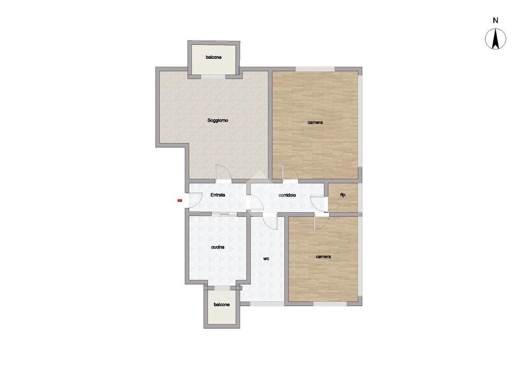 Three-room apartment Via Uruguay, Milano (neighborhood Gallaratese) - floor plans 1