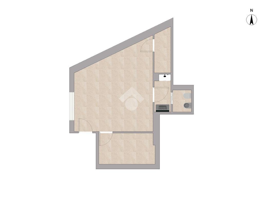Monolocale Via San Senatore, Milano - planimetria 1