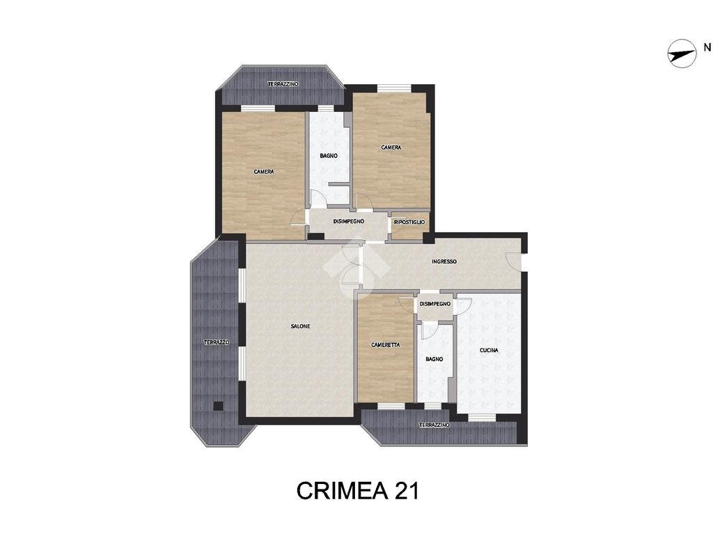 Quadrilocale Via Crimea, Milano (zona Bande Nere) - planimetria 1