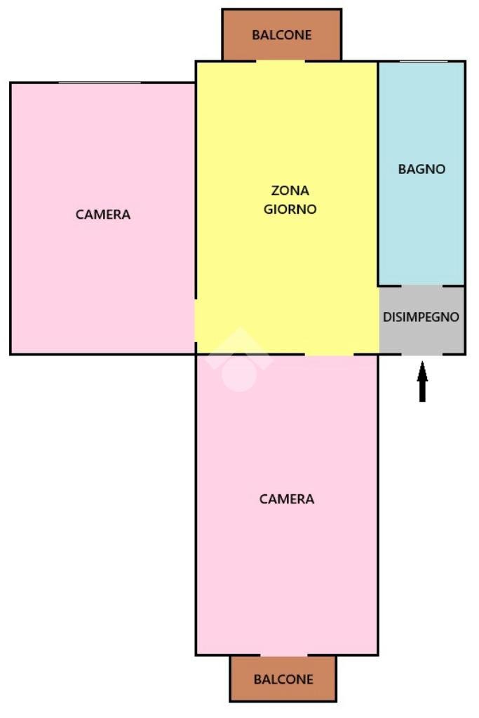 Trilocale Via Borriana, Torino (zona Regio Parco) - planimetria 1