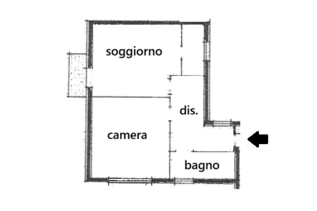 Two-room apartment Via del Giglio, Bologna (neighborhood Santa Viola) - floor plans 1