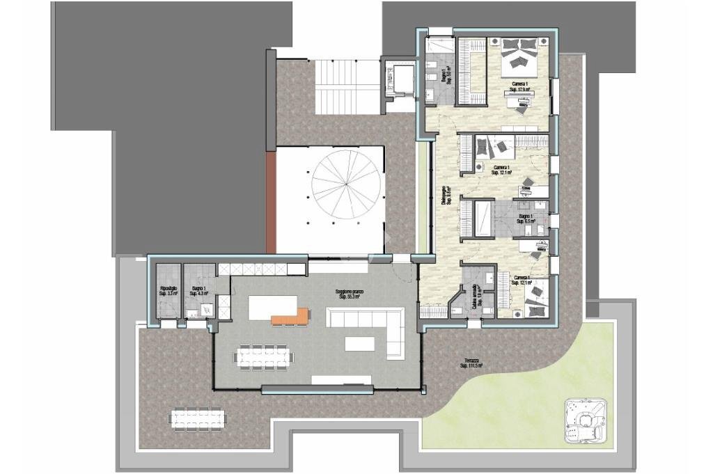Attic Via Gramsci, Pozzo d'Adda - floor plans 1