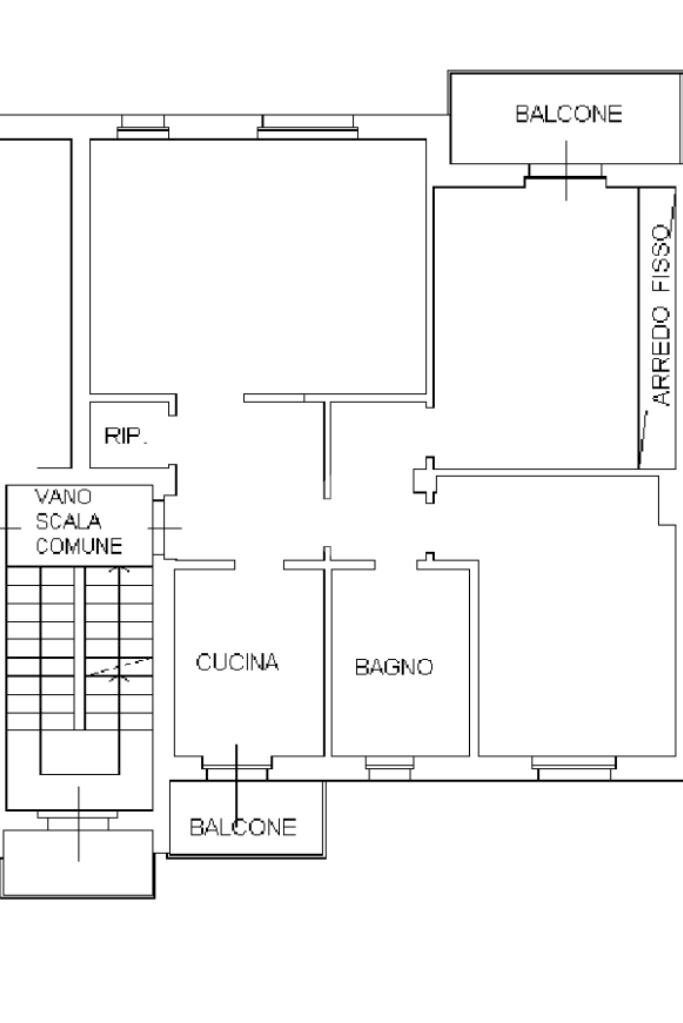 Three-room apartment Via Villaggio Saffa, Magenta - floor plans 1