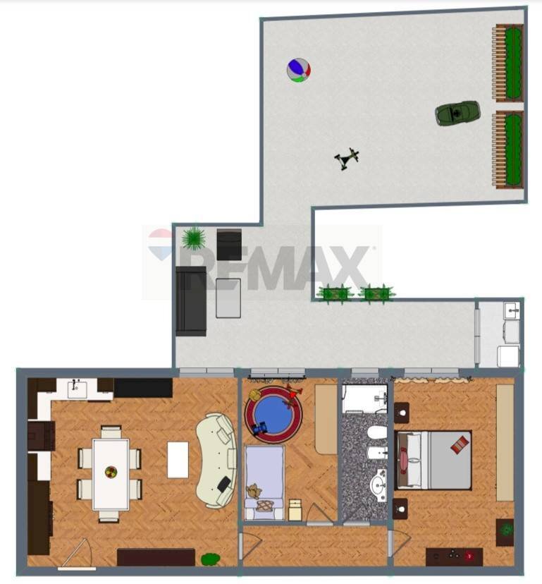 Pianta 2D - Three-room apartment Empoli - floor plans 1