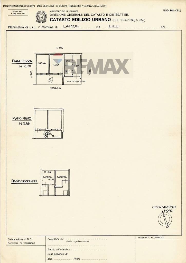 Pianta 2D - Semi-detached house Via Sogati
 
56-57, Lamon - floor plans 1