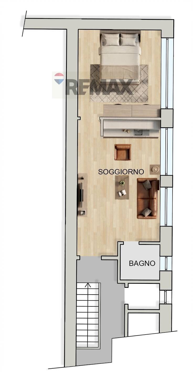 Pianta 3D - Bilocale v. Delle Leghe
 
7, Milano - planimetria 1