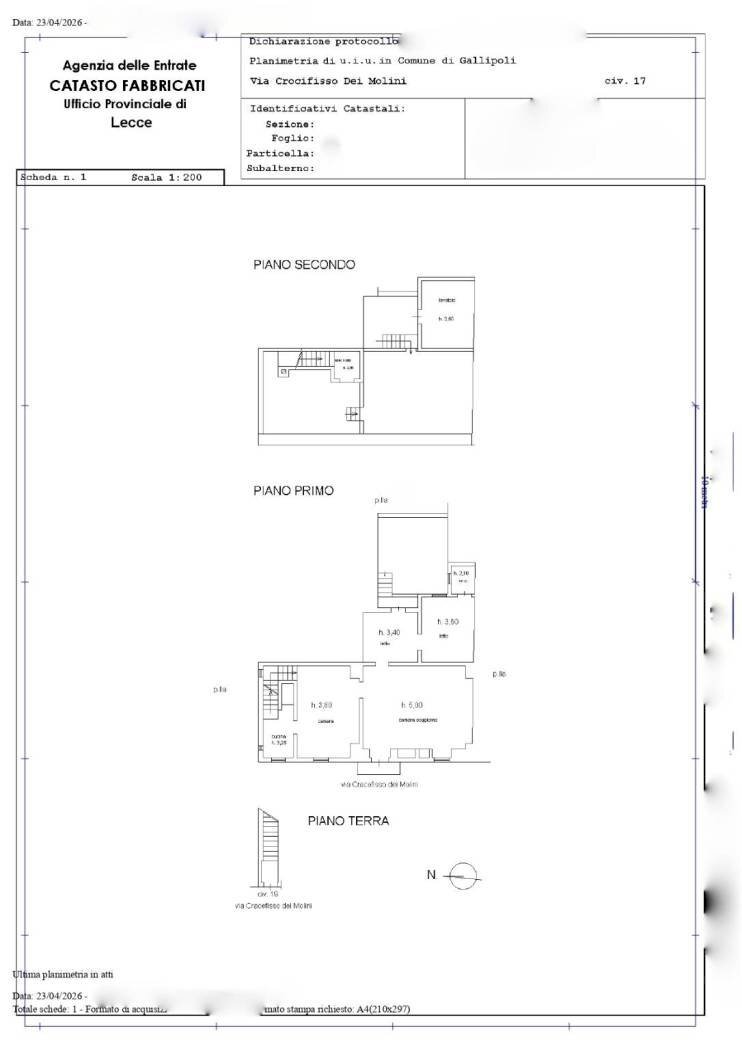 Independent house via Crocefisso dei Molini, Gallipoli - floor plans 1
