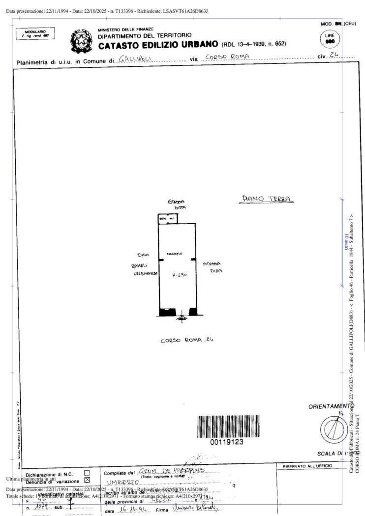 Restaurant corso Roma, 24, Gallipoli - floor plans 1