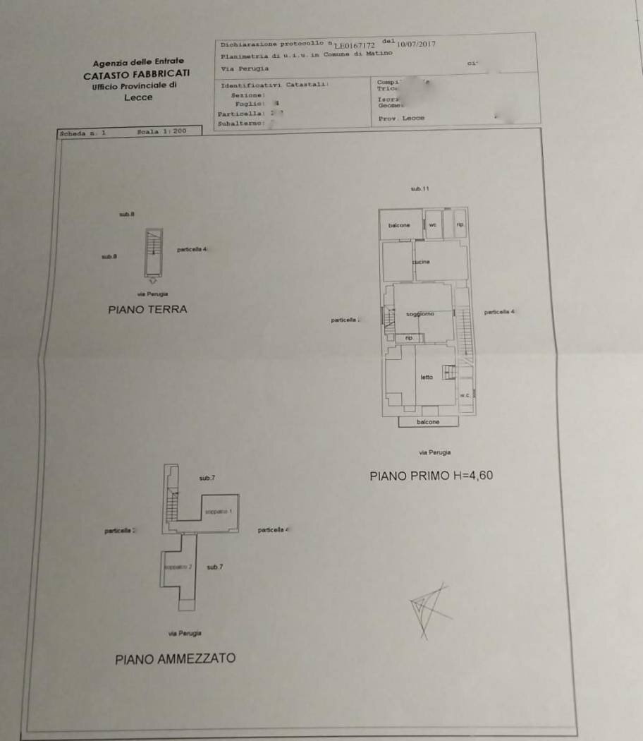 Casa indipendente via Perugia, Matino - planimetria 1