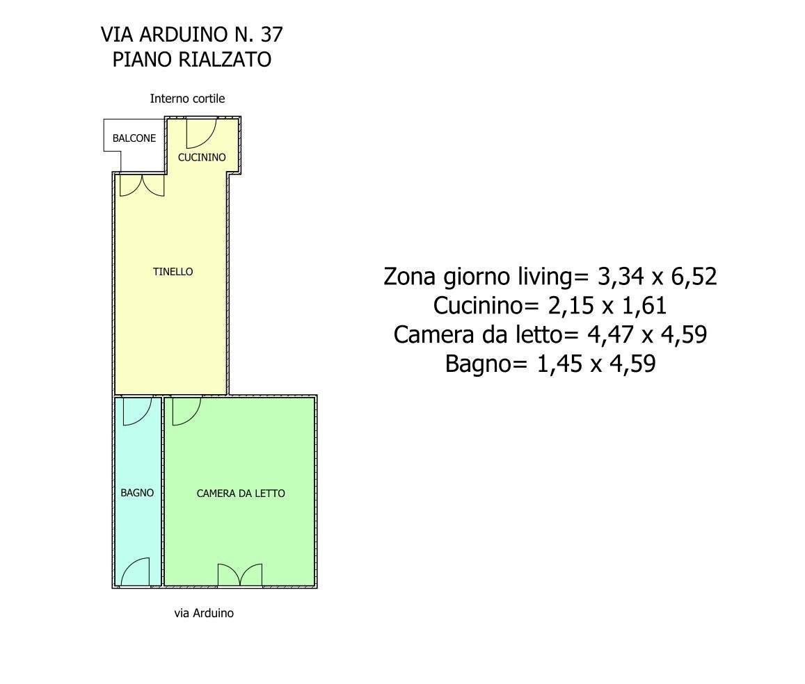Two-room apartment via Gaspare Vera e Libera Arduino, 39, Torino (neighborhood Lingotto) - floor plans 1