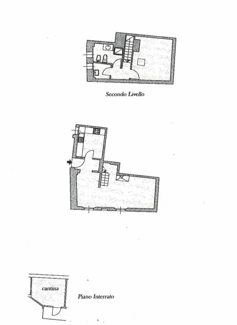 Two-room apartment via Massimo d'Azeglio, Bologna (neighborhood Costa Saragozza) - floor plans 1