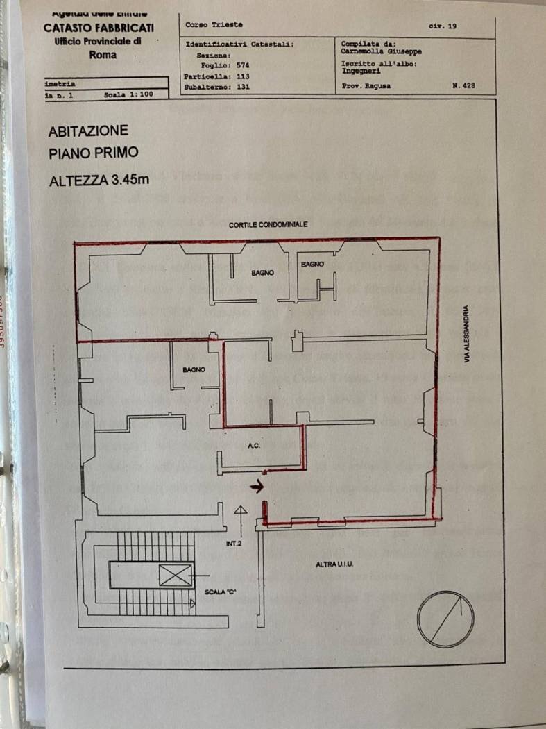 Four-room apartment corso Trieste, 19, Roma - floor plans 1