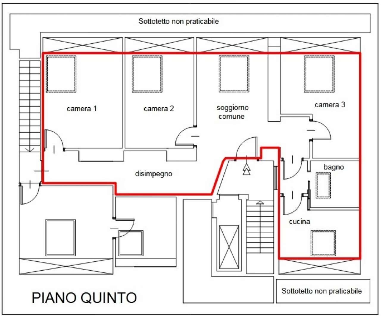 planimetria - Non-buildable land via San Secondo, 82, Torino (neighborhood Crocetta) - floor plans 1