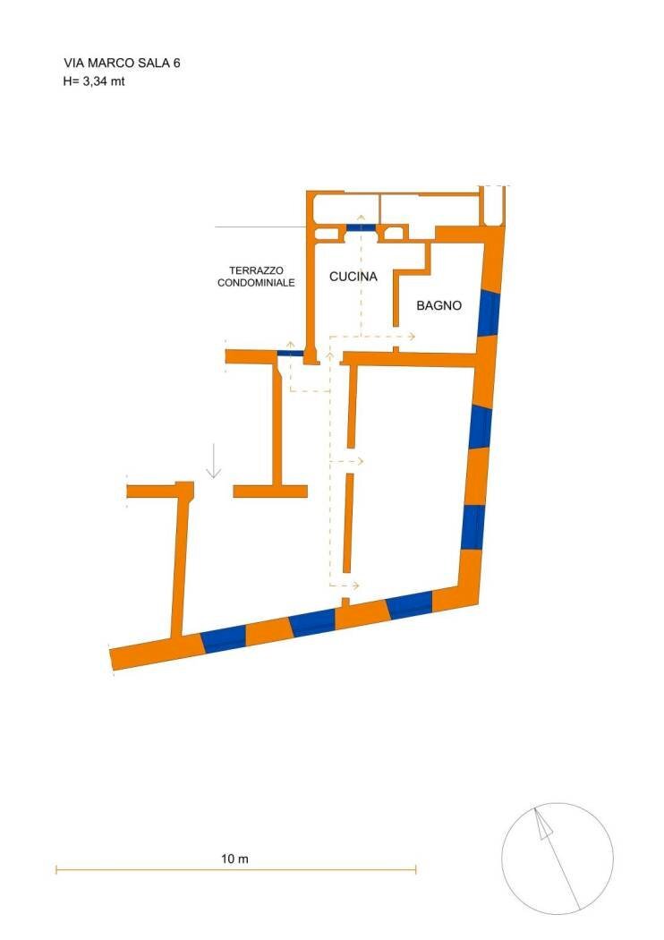 Trilocale via Marco Sala, 6, Genova (zona Nervi) - planimetria 1