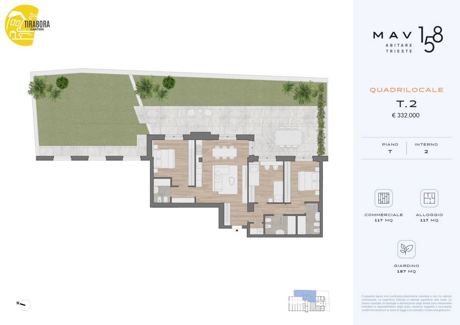 Four-room apartment via del Molino a Vento, 158, Trieste - floor plans 1