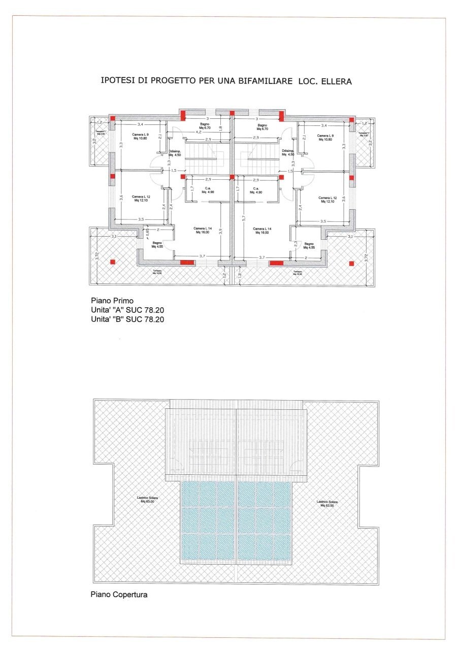piano notte e copertura.jpg - Independent house Via Ernesto Moneta 20, hamlet Ellera, Corciano - floor plans 1