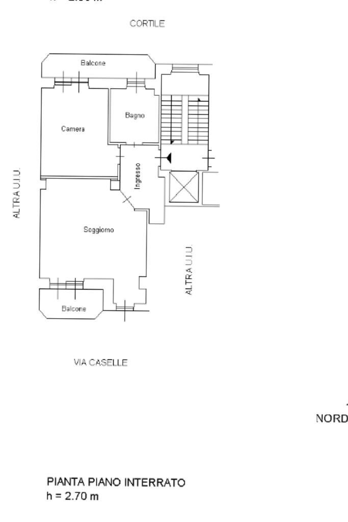 Two-room apartment Via Caselle, Borgaro Torinese - floor plans 1