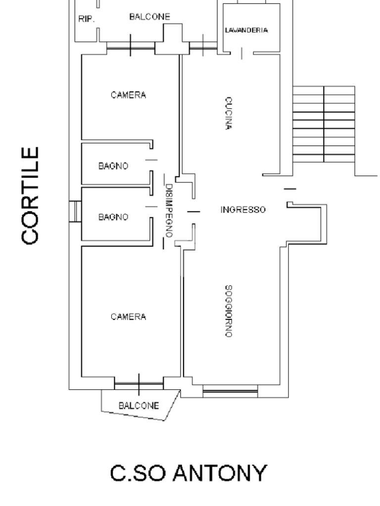 Four-room apartment Corso Antony, Collegno - floor plans 1