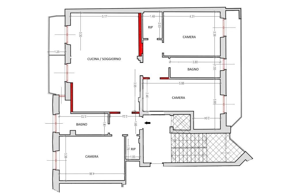 Apartment Corso massimo d'azeglio, Ivrea - floor plans 1