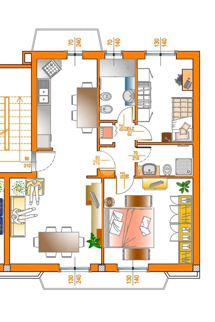 Three-room apartment Via Mazzucchelli, Cameri - floor plans 1