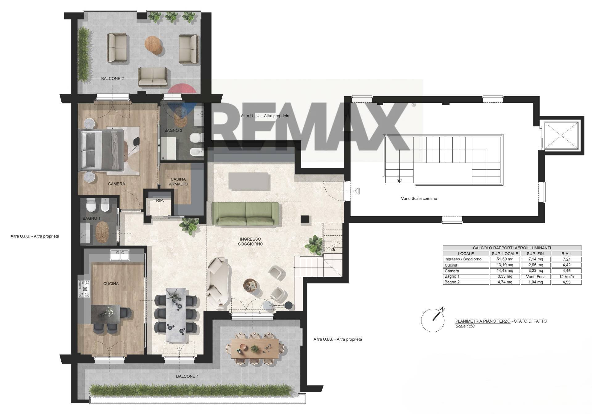 Pianta 2D - Attic Via Giovanni Campano
 
36, Novara - floor plans 1