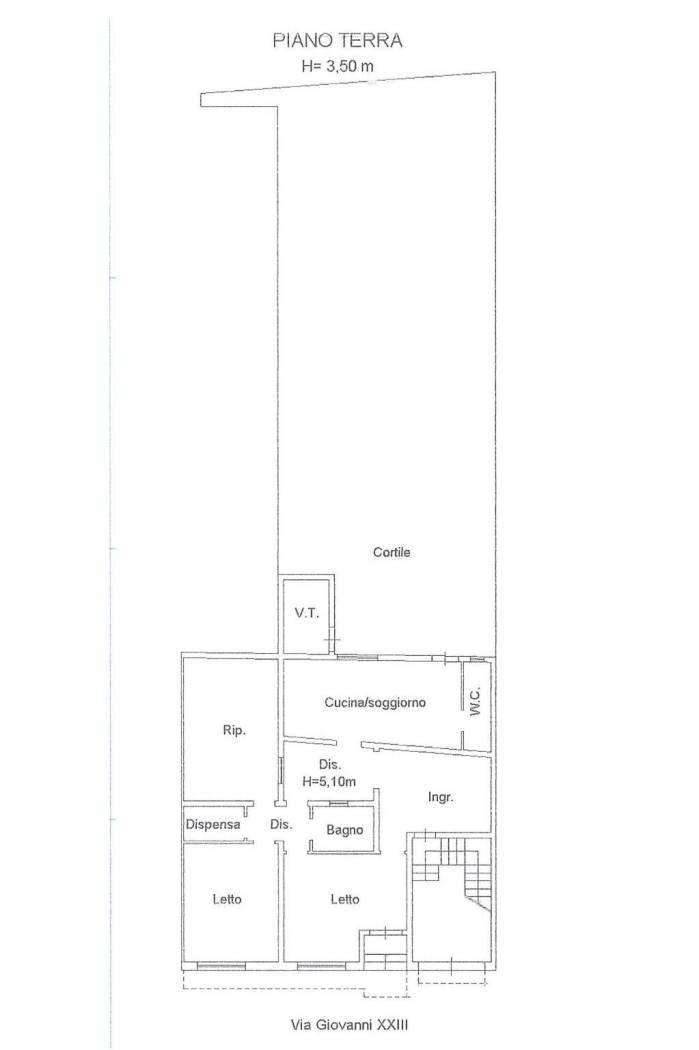 Casa indipendente via Giovanni XXIII, Matino - planimetria 1