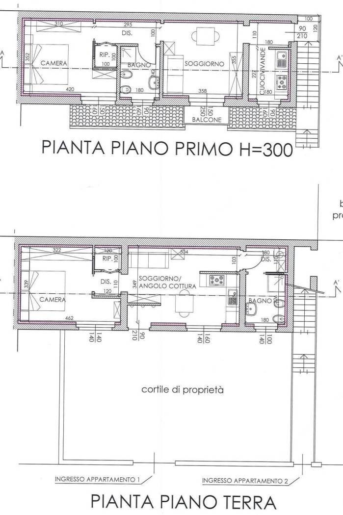 Two-room apartment Casorate Primo - floor plans 1