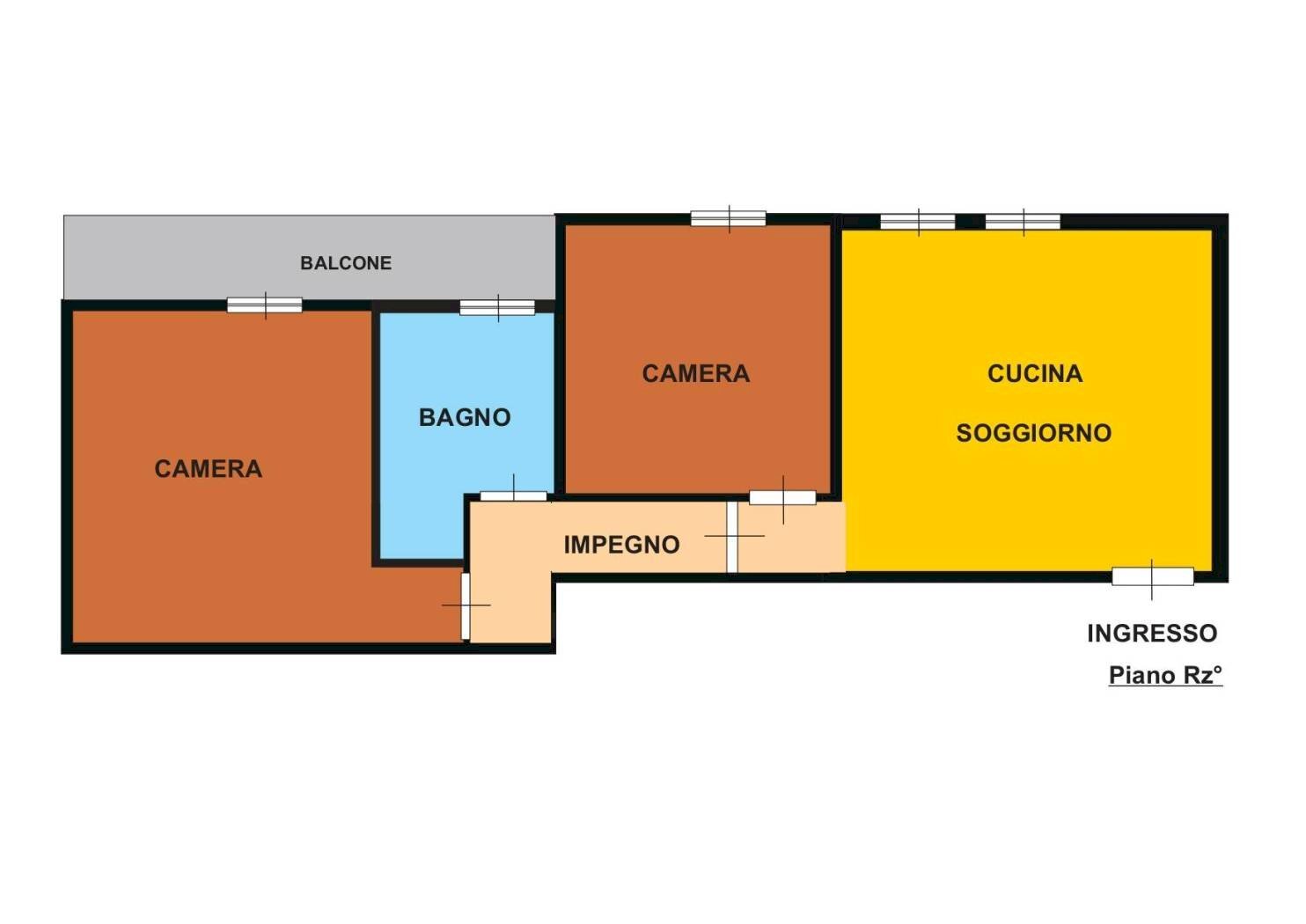 Three-room apartment via Giacomo Puccini, 7, Parma (neighborhood Cittadella) - floor plans 1