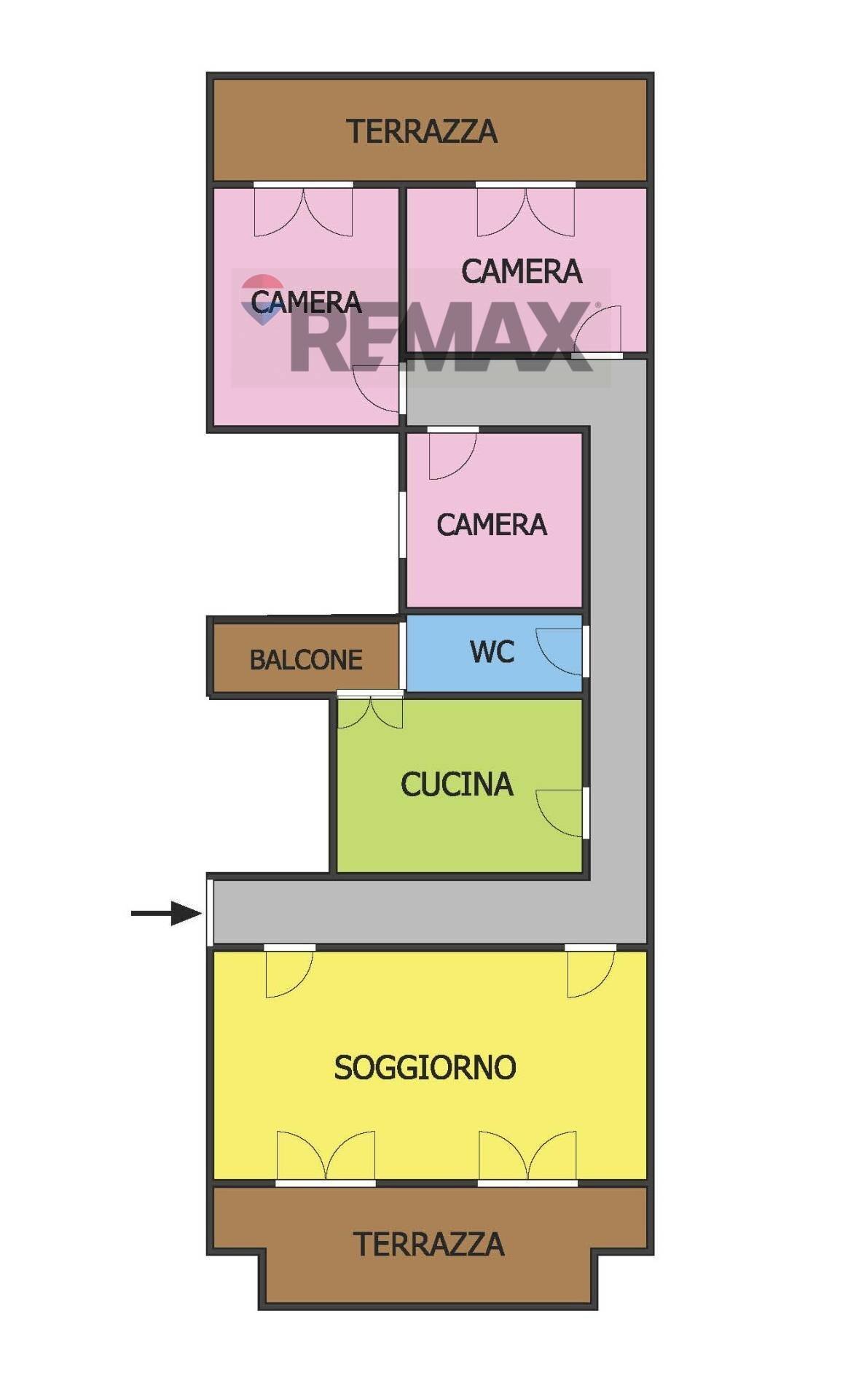 Pianta 2D - Appartamento Via Dei Mille
 
95-97, Misterbianco - planimetria 1
