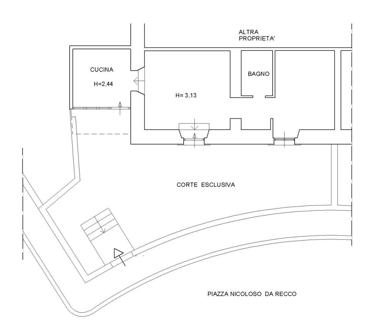 Two-room apartment piazza Nicoloso da Recco, Roma - floor plans 1