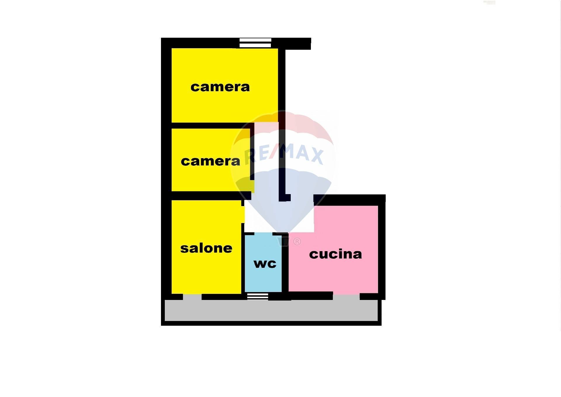 Pianta 2D - Three-room apartment Afragola - floor plans 1