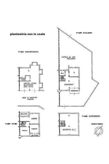 Terraced Villa via Paolo Borsellino, Asti - floor plans 1