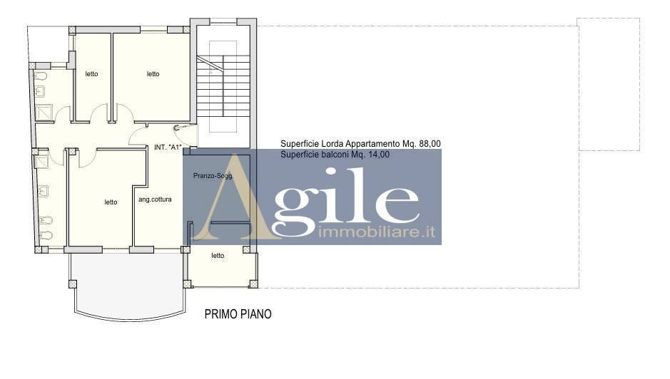 Foto 2 - Appartamento via petrarca, Tortoreto - planimetria 1