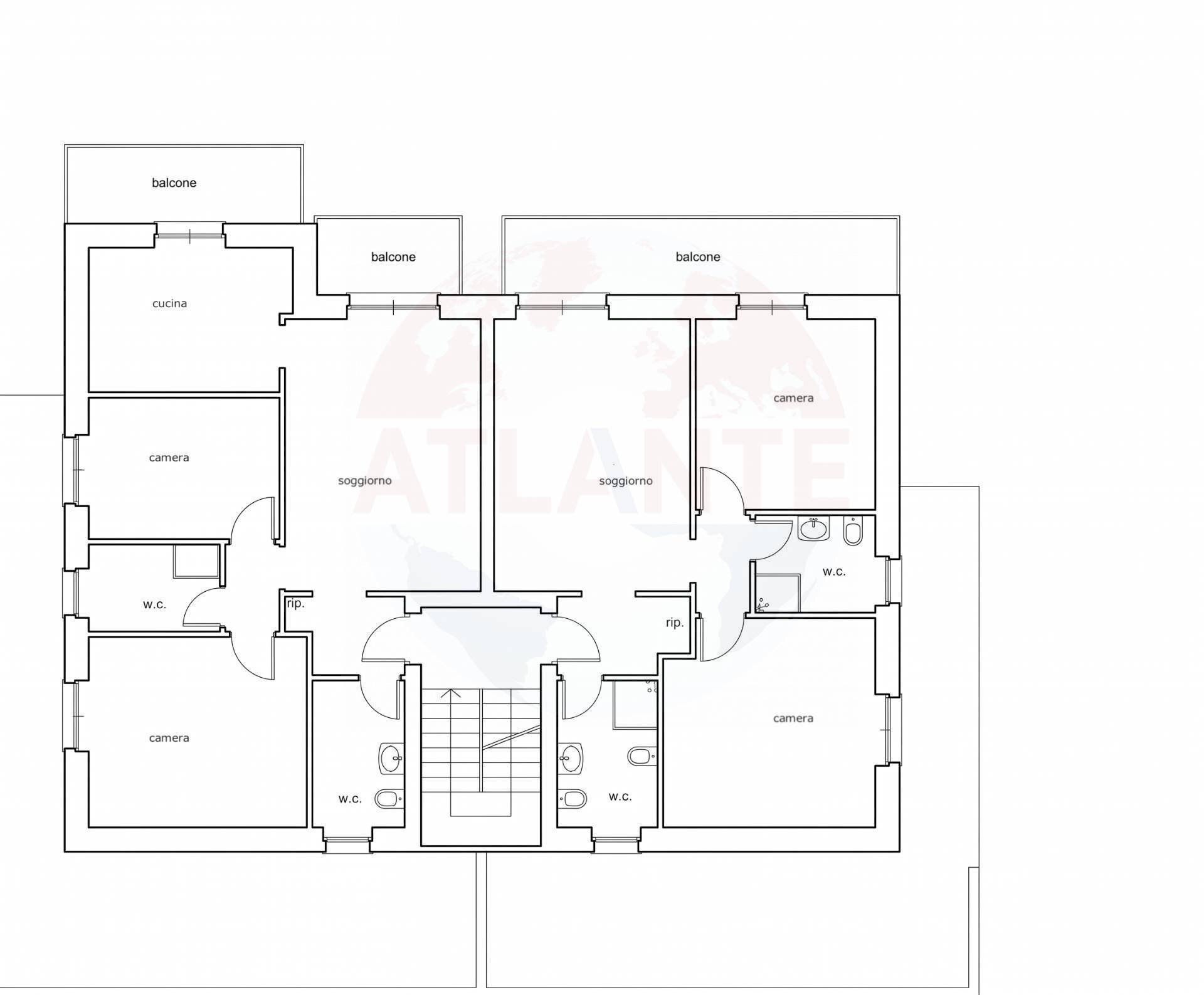 PLANIMETRIA PIANO TERRA - Three-room apartment Strada Vedetta
 
36, Alba - floor plans 1