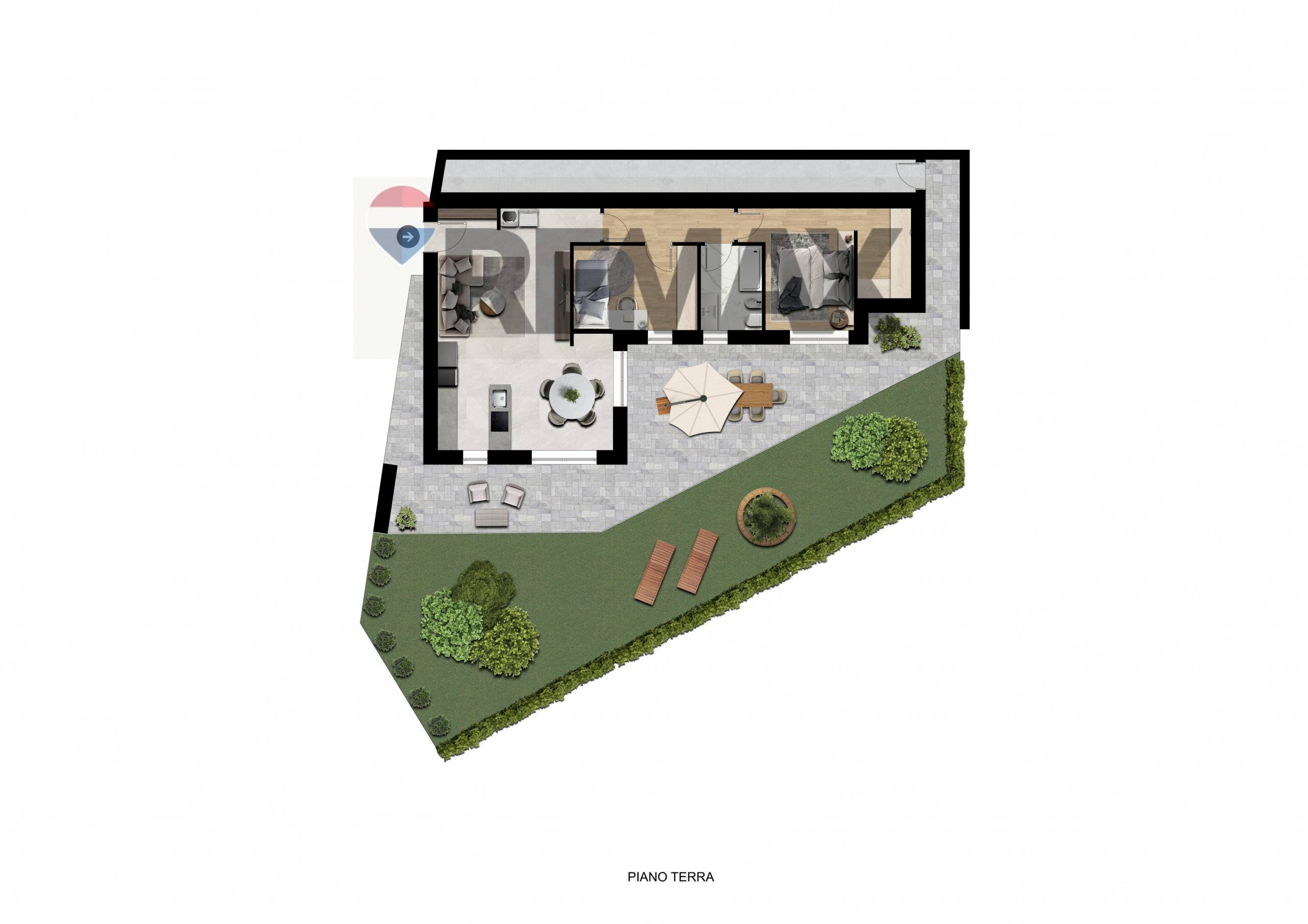 Pianta 2D - Three-room apartment VIA 8 MARZO, Ponteranica - floor plans 1