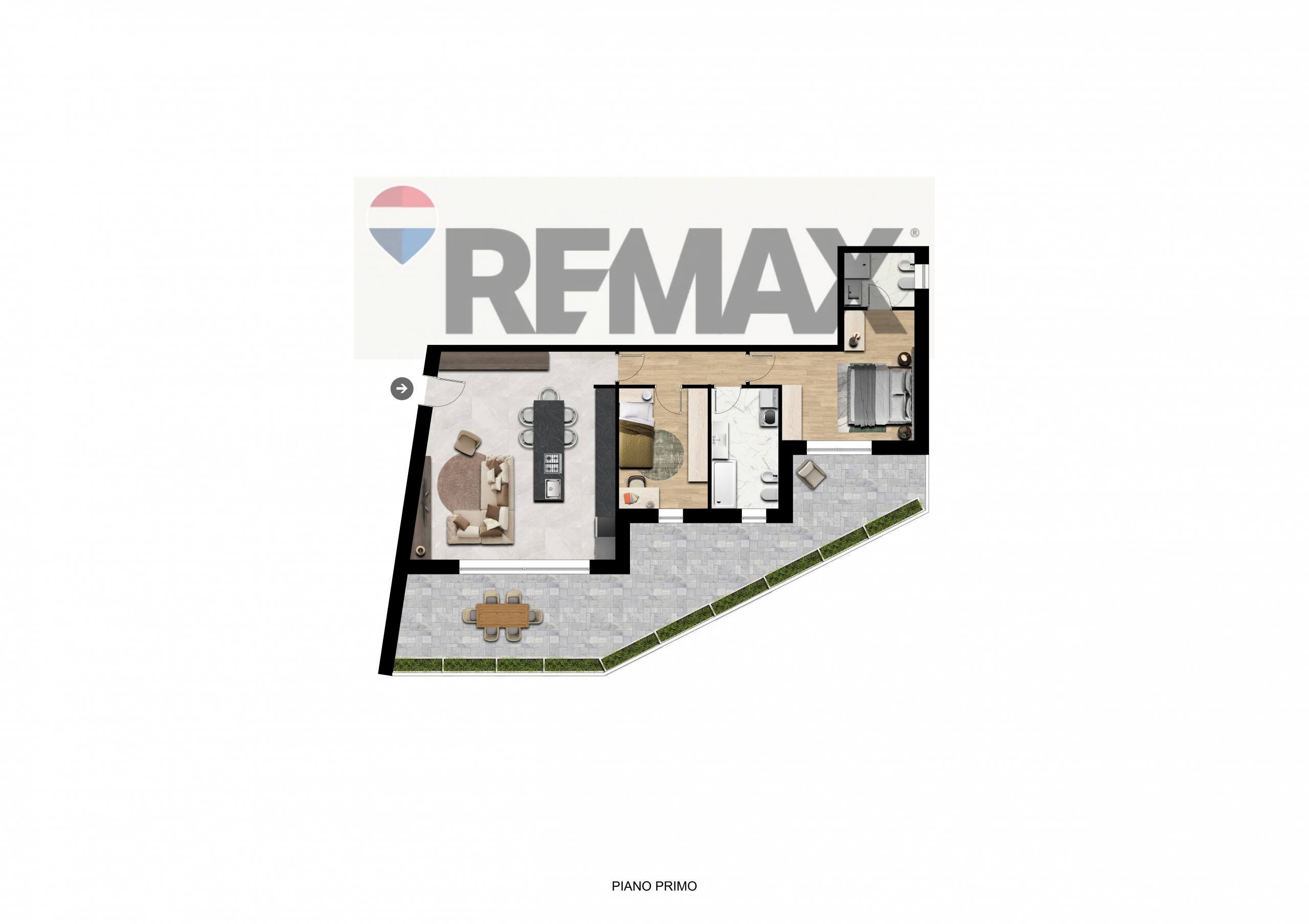 Pianta 2D - Three-room apartment Via 8 marzo, Ponteranica - floor plans 1