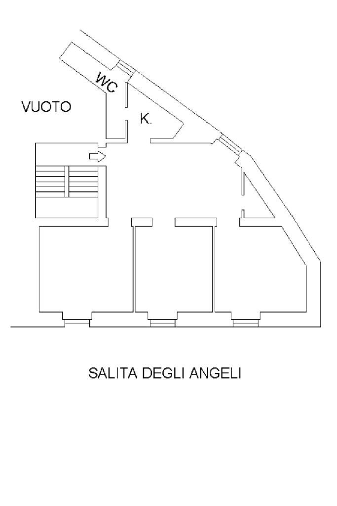 Four-room apartment Salita degli Angeli, Genova (neighborhood San Teodoro) - floor plans 1