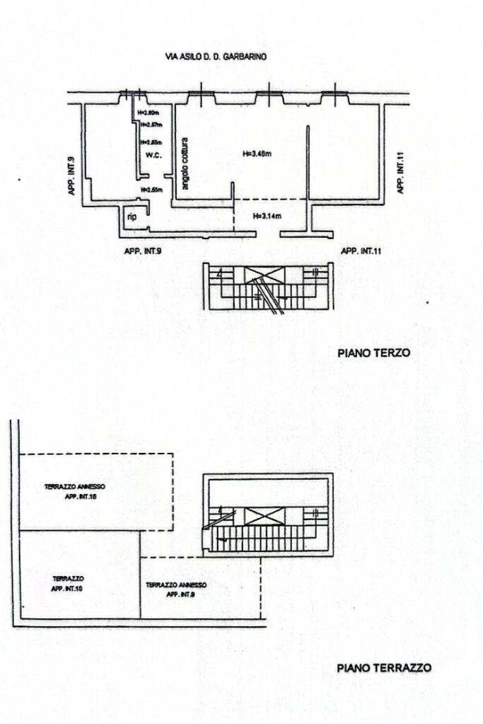 Three-room apartment Via all'Asilo Davide e Delfina Garbarino, Genova (neighborhood San Teodoro) - floor plans 1