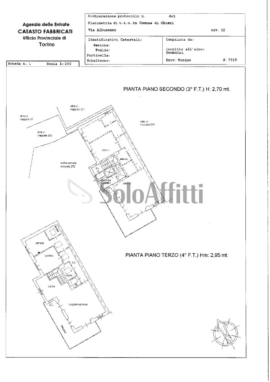 PLANIMETRIA VIA ALBUSSANO 32.jpg - Appartamento Via Albussano 32, Chieri - planimetria 1