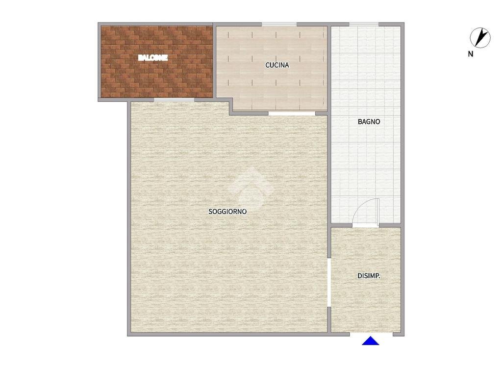 One-room apartment Via Brera, Cornaredo - floor plans 1