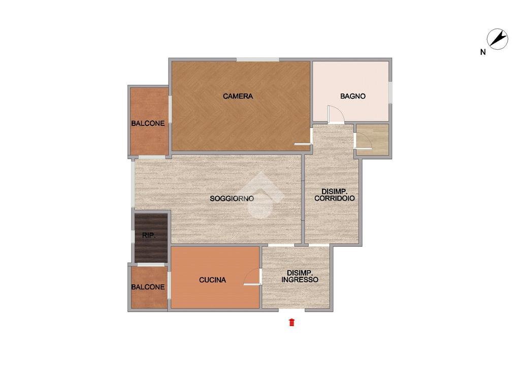 Two-room apartment Piazza della Libertà, Cornaredo - floor plans 1