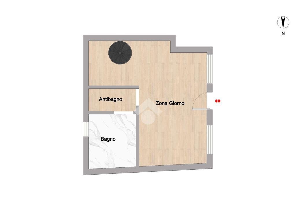 One-room apartment Via Cassanese, Segrate - floor plans 1
