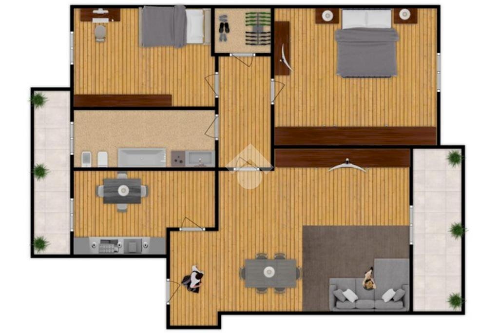 Three-room apartment Via Eugenio Curiel, Rozzano - floor plans 1