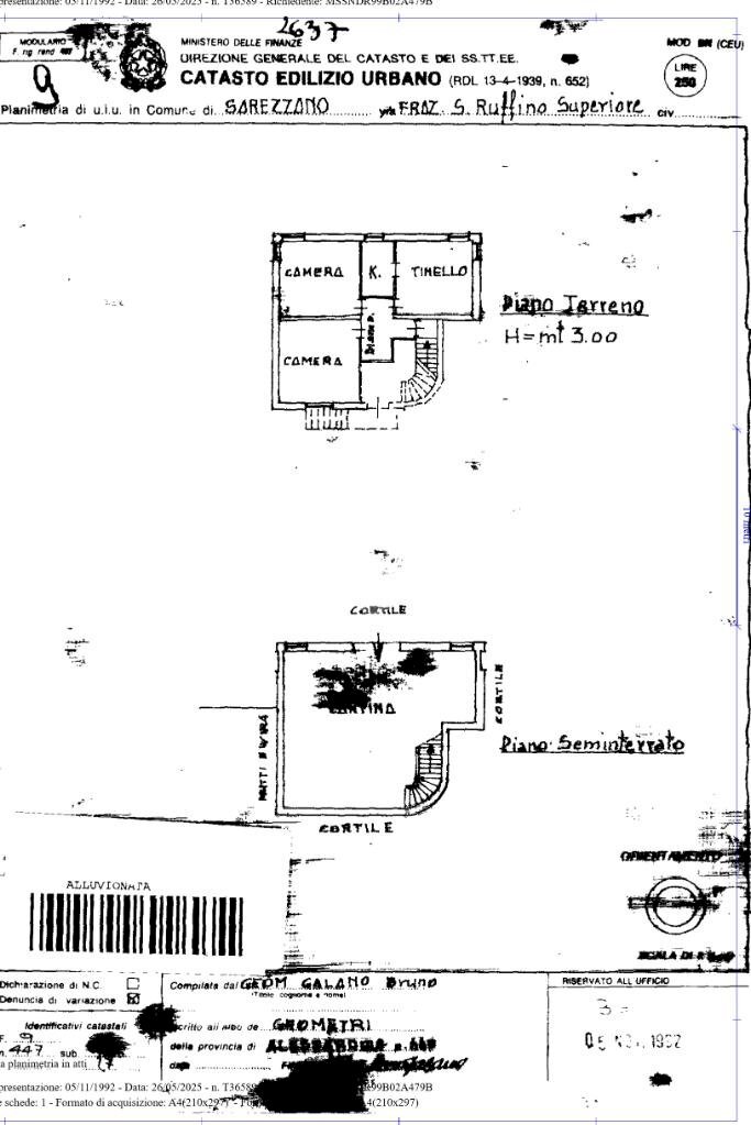 Casa semi indipendente Frazione San RUFFINO, Sarezzano - planimetria 1