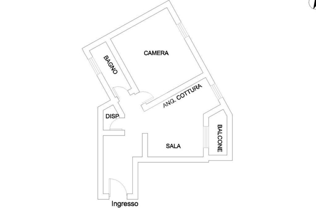 Bilocale Via Luigi Bartolomeo Durante, Genova (zona Prà) - planimetria 1