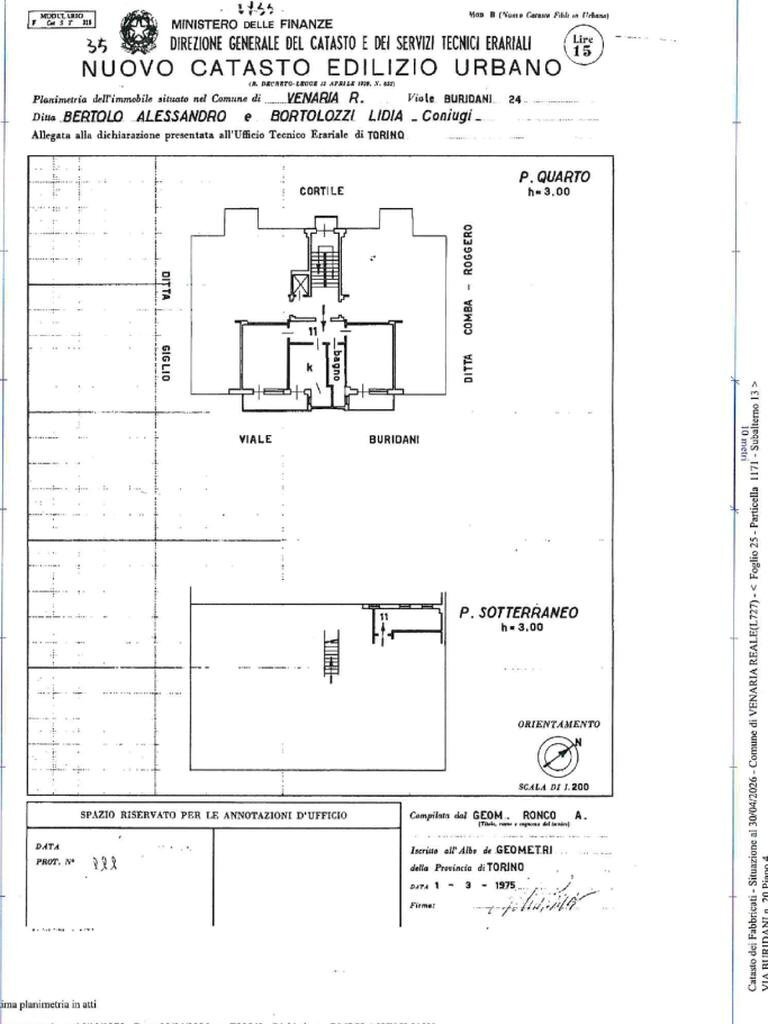Trilocale Viale emilio buridani, Venaria Reale - planimetria 1