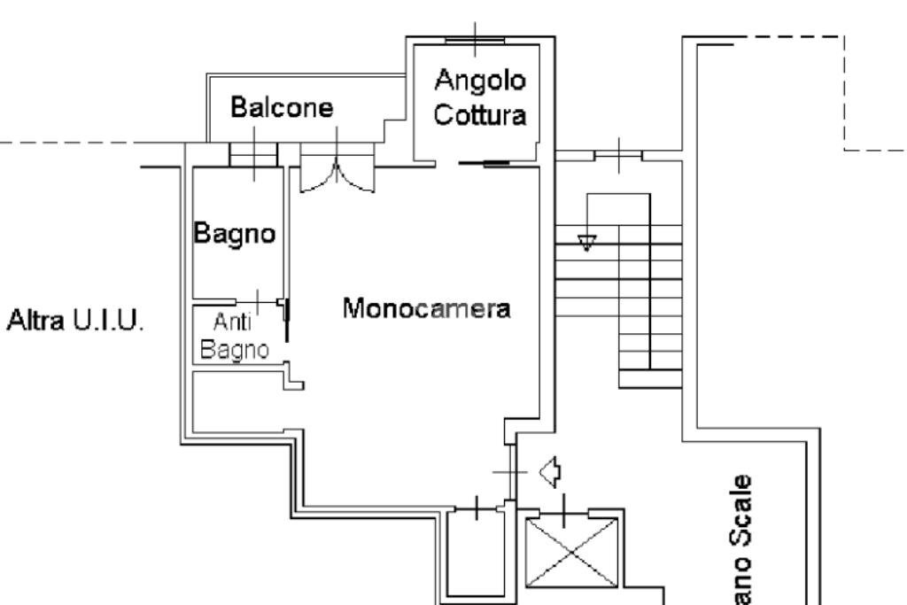 One-room apartment Via cesare battisti, Chieri - floor plans 1