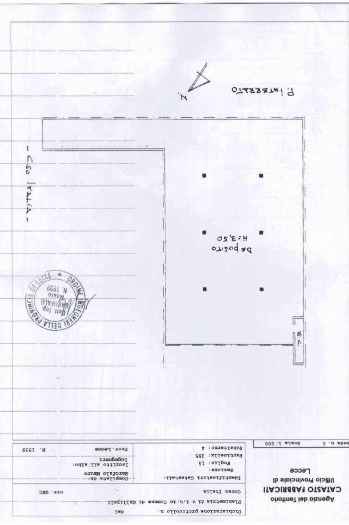 Warehouse corso Italia, Gallipoli - floor plans 1