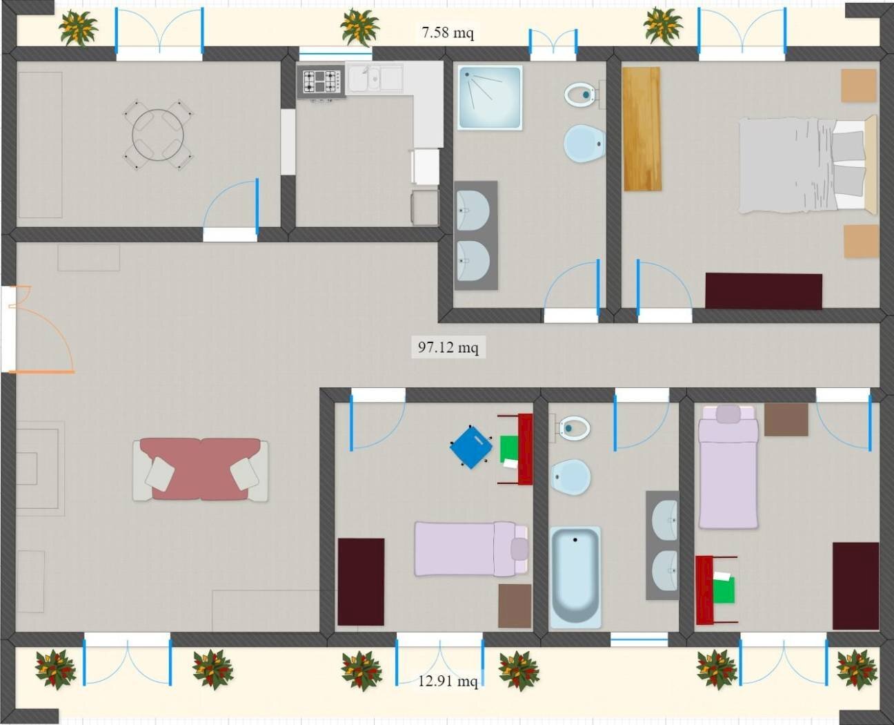 Apartment via Berta, Parabita - floor plans 1